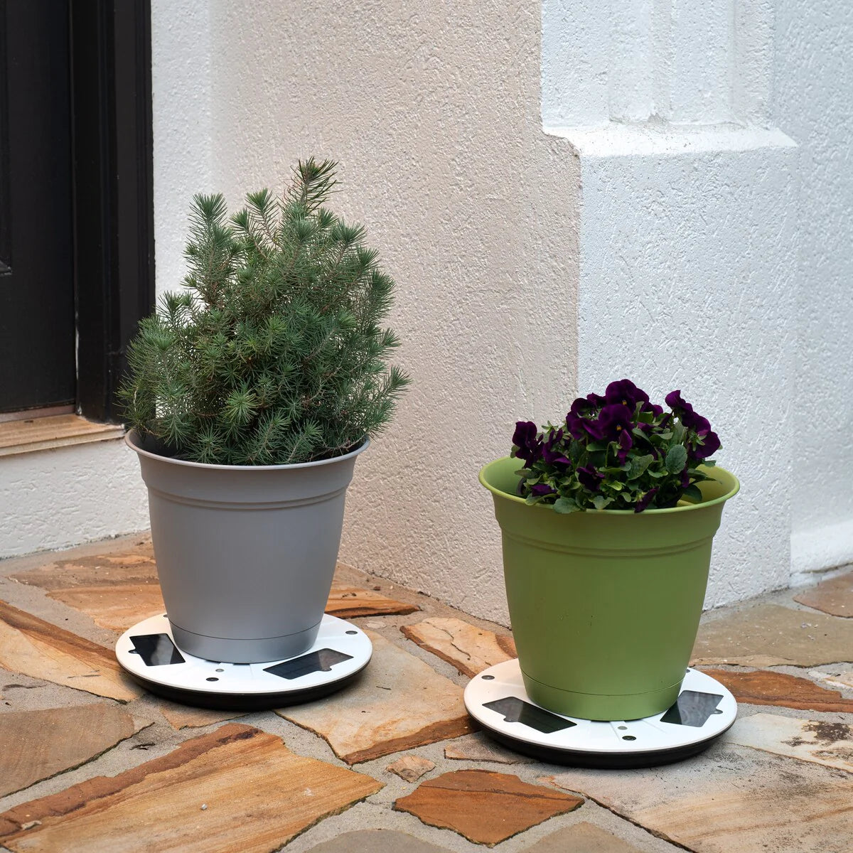 Gama Sonic Flower Decorative Planter Solar Uplight for Pot Base Stand