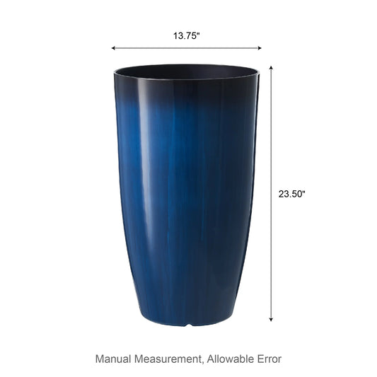 Glitzhome 23.5"H Set of 2 Oversized Gradient Blue/Green Tall Plastic Planter