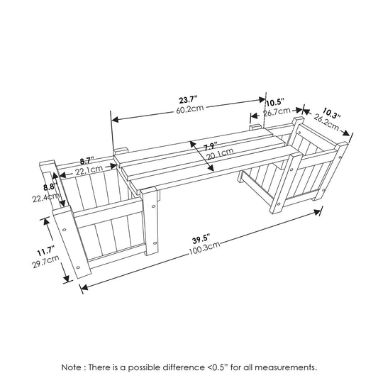 Furinno Tioman Hardwood Mini Planter Box