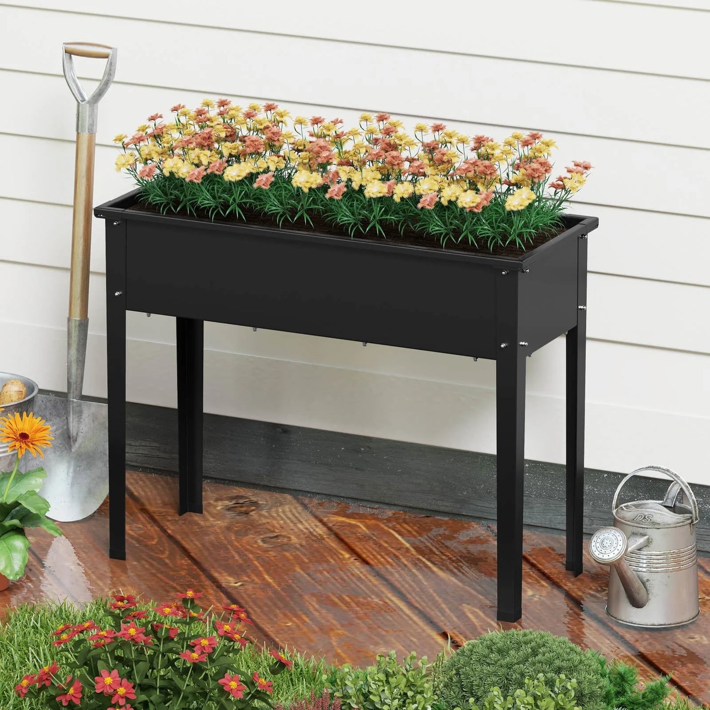 Costway Raised Garden Bed Elevated Metal Planter Box with Legs - See Details