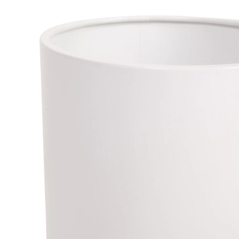 Raya White Indoor Metal Pot Planter With Loki Black Metal Base Set - 12"H x 9.5"W x 9.5"D
