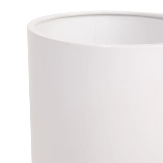 Raya White Indoor Metal Pot Planter With Loki Black Metal Base Set - 12"H x 9.5"W x 9.5"D