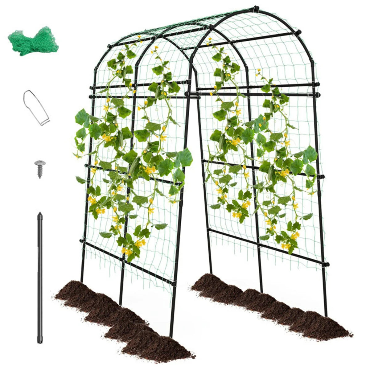 Garden Arch Trellis with PE Coated Metal Structure