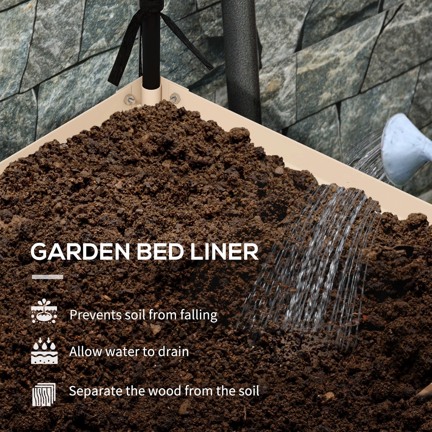Outsunny Raised Garden Bed with Cover and Storage Shelf, Rectangular Metal Elevated Planter Box