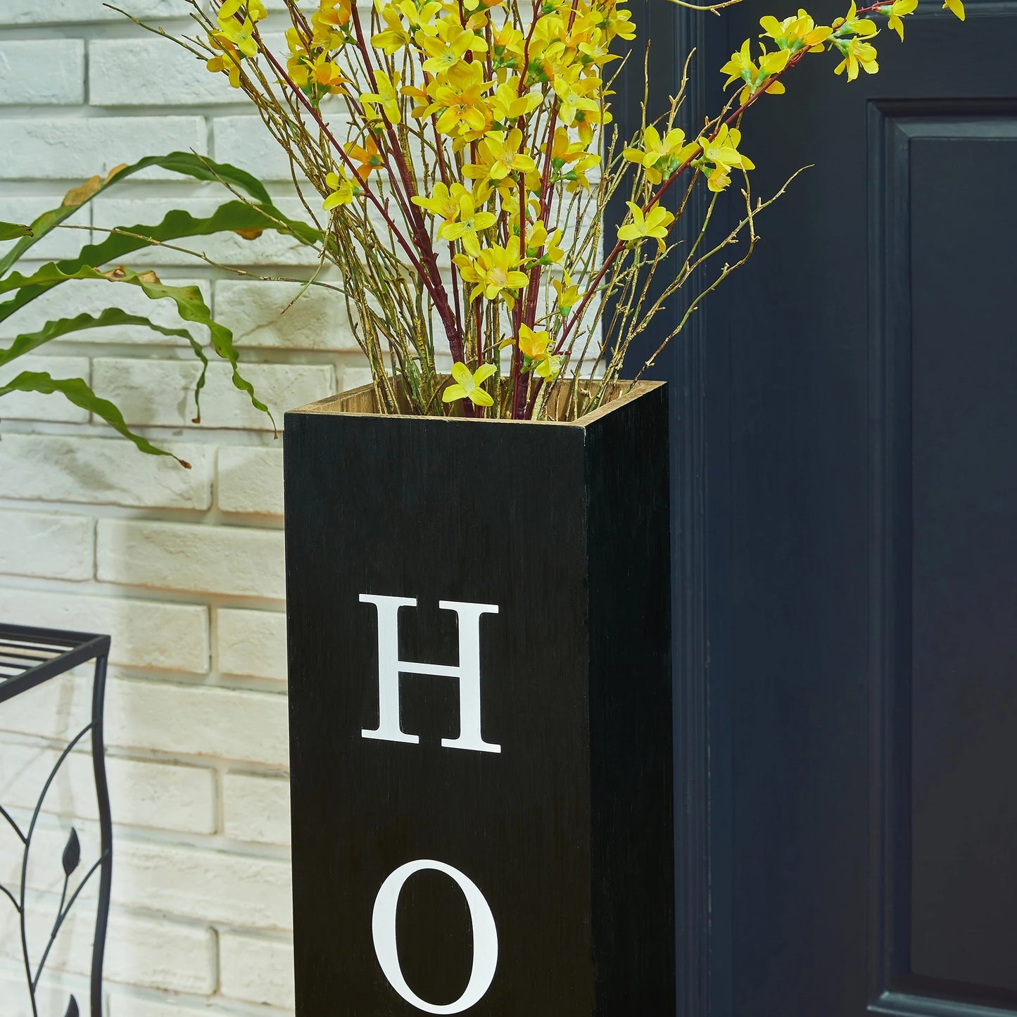 Glitzhome 30"H Rustic Welcome & Home or Welcome & Porch Double Sided Wooden Planter Sign Front Door Decor(2025 Quality-upgraded)
