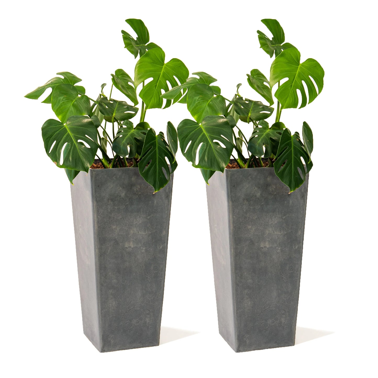 XBrand Modern 28-Inch Tall Square Modern Tapered Indoor & Outdoor Planter