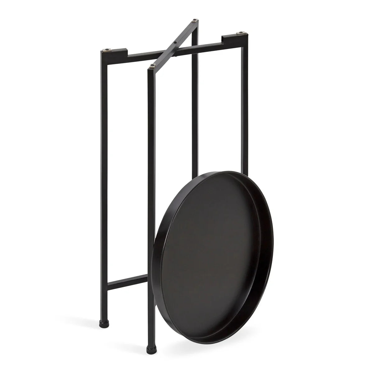 Kate and Laurel Celia Round Foldable Metal Accent Table - 14x14x26