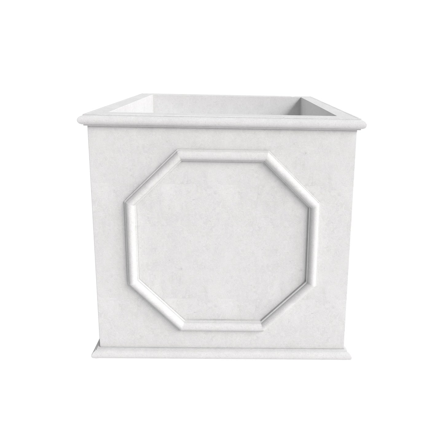 Sprout Modern Fiberstone and MgO Clay Square Planter Pot with Drainage for Home Garden Yard Patio Porch Office Decor