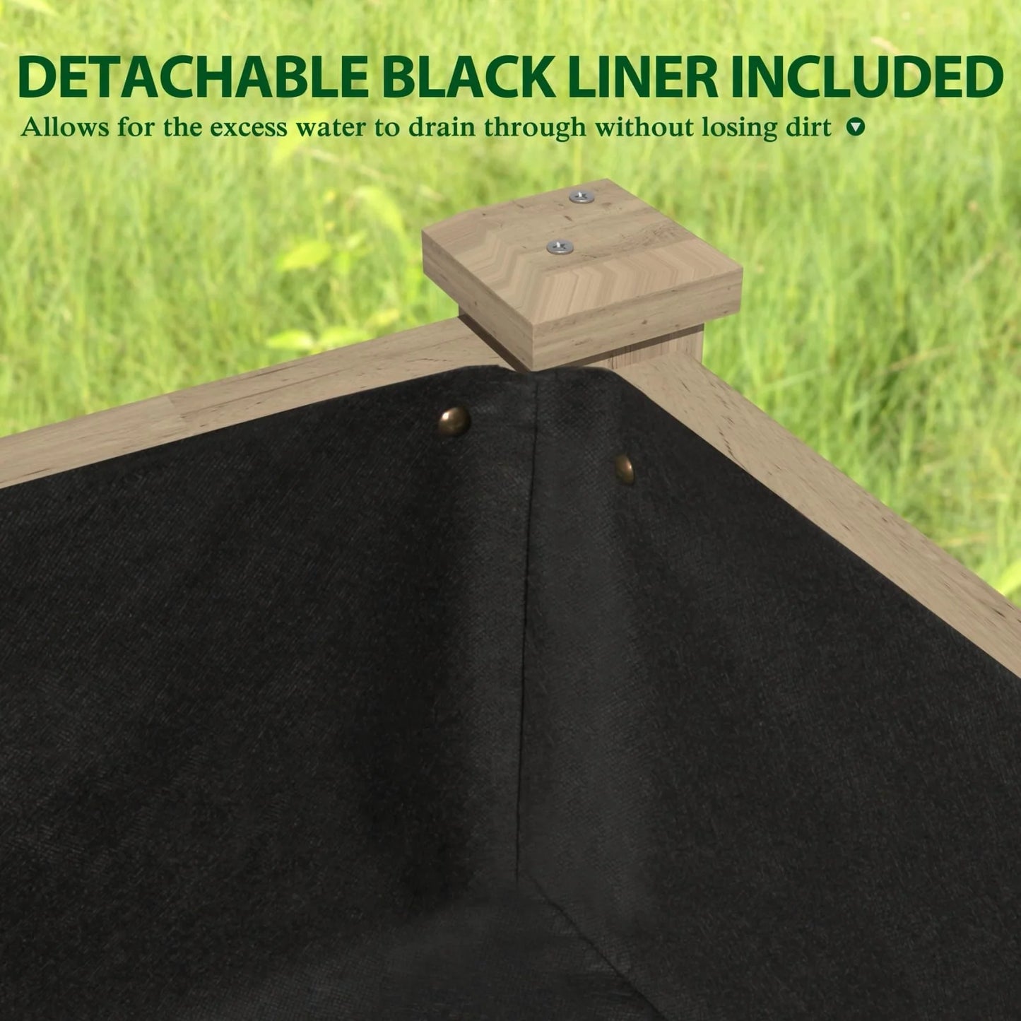 VEIKOUS Wood Raised Garden Bed Elevated Planter Box with Drainage Holes - 46.8''W x 22.4''D x 30.3''H
