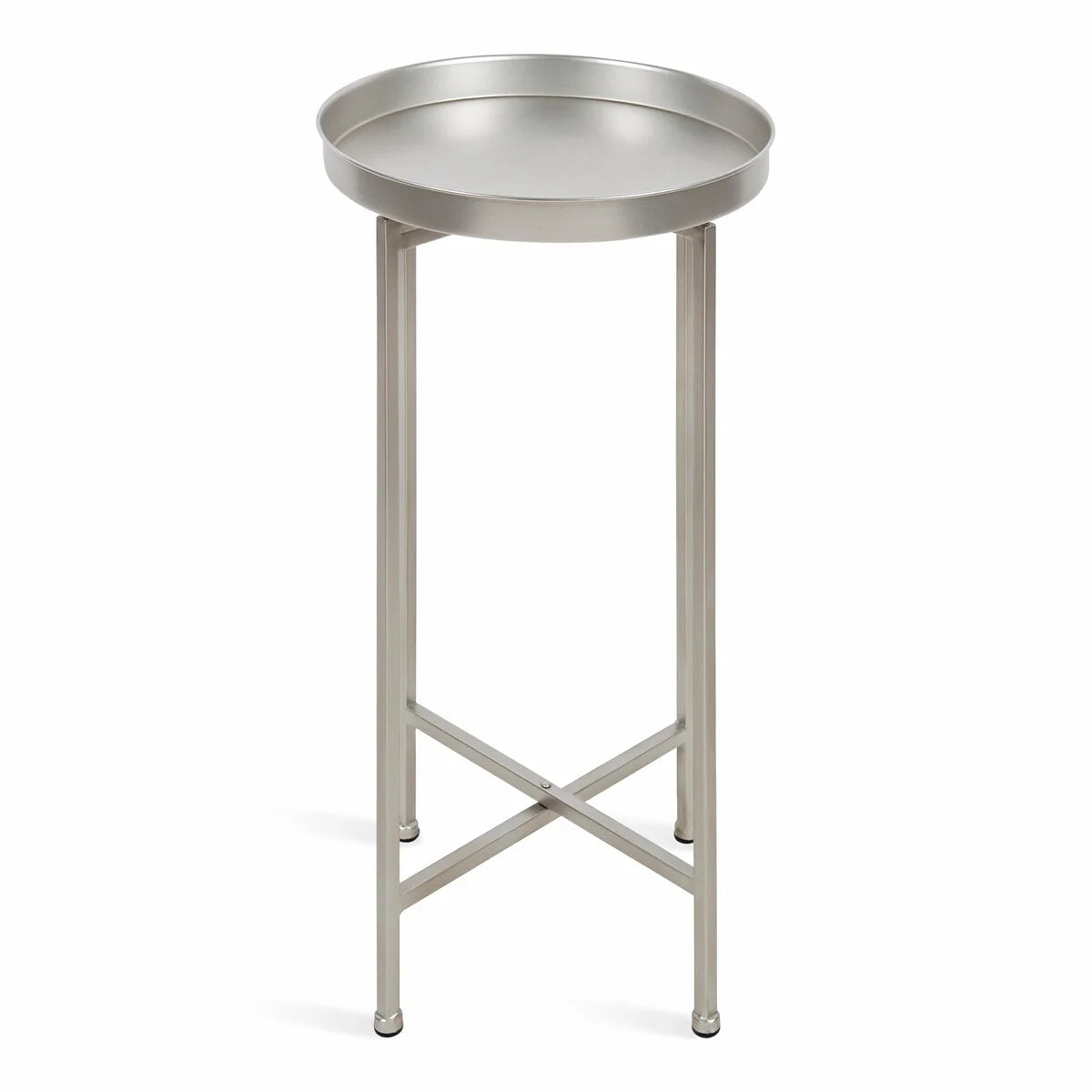 Kate and Laurel Celia Round Foldable Metal Accent Table - 14x14x26