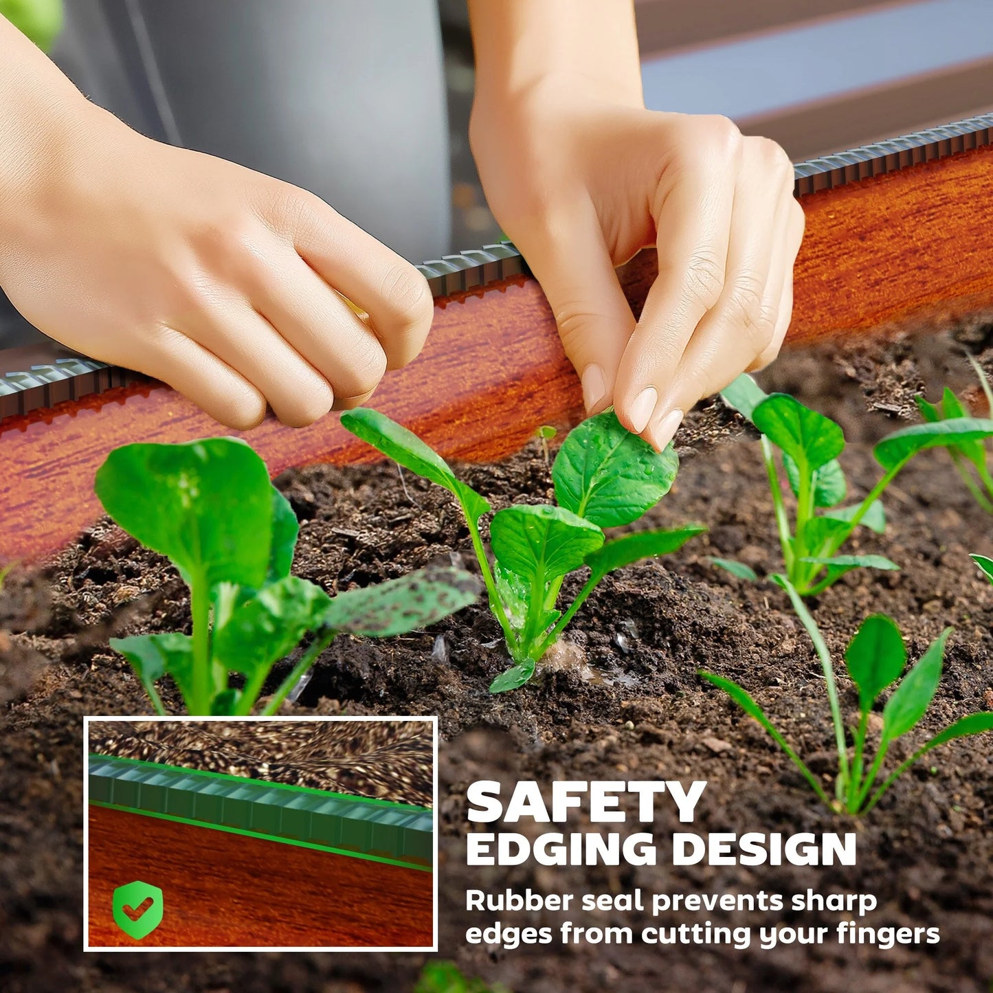 Outsunny 7.9' x 2' x 1' Galvanized Raised Garden Bed Kit, Outdoor Metal Elevated Planter Box with Safety Edging