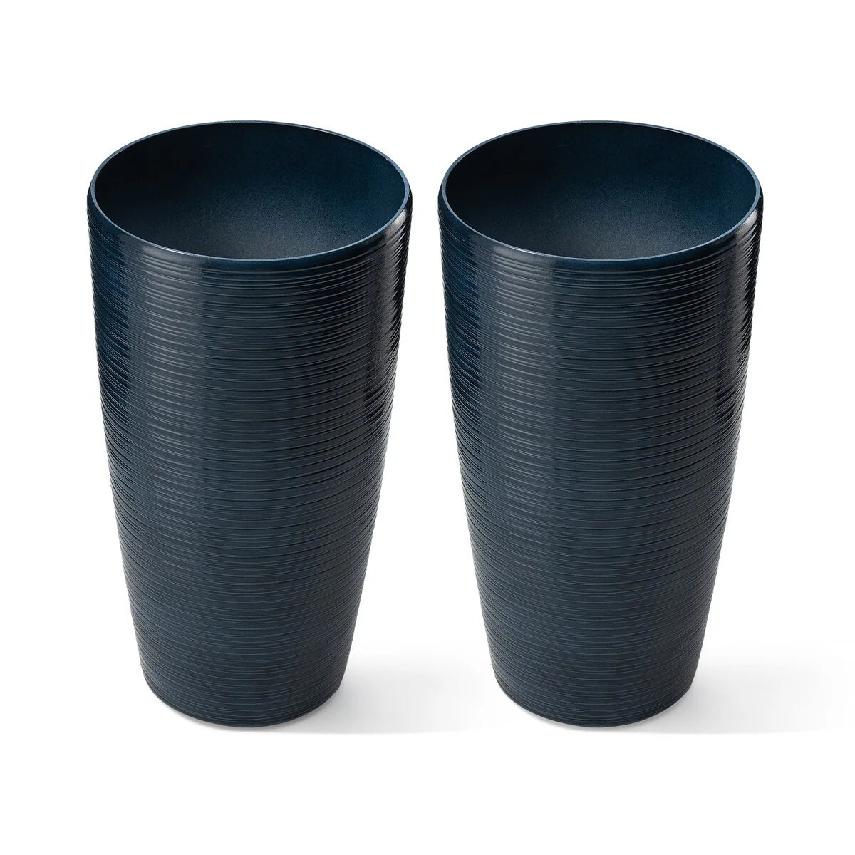 Glitzhome 22.5"H Oversized Set of 2 Eco-Friendly Resin Stone Faux Ceramic Textured Tall Planters Porch Flowerpot