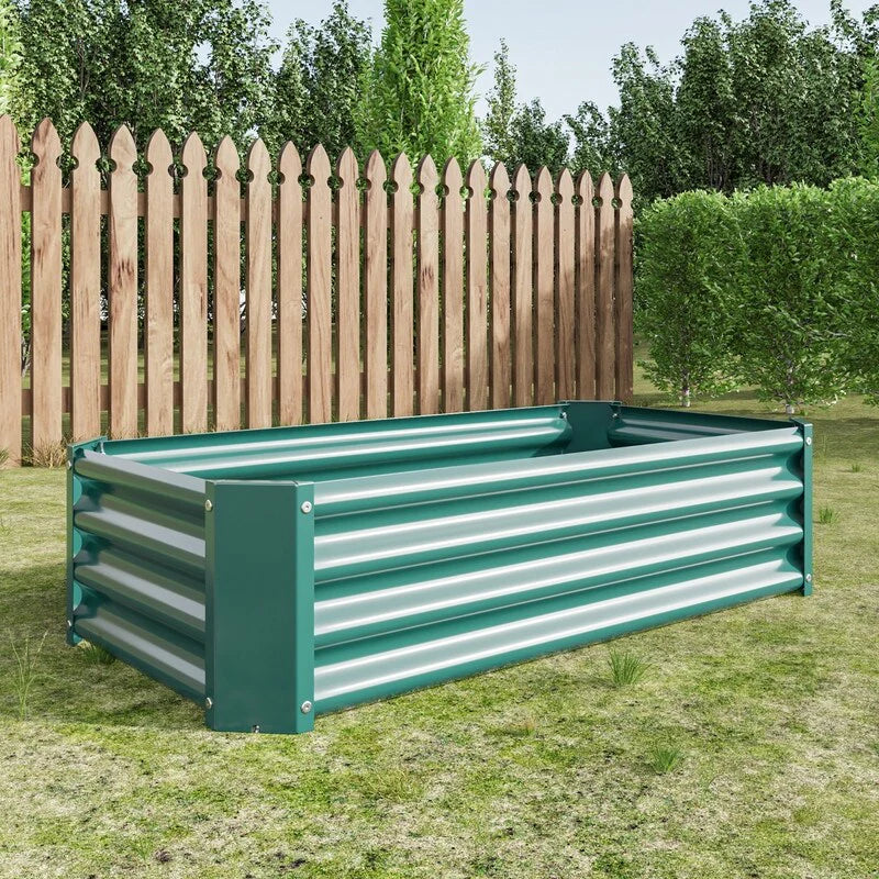 Metal Raised Garden Bed Outdoor Rectangle Planter Box for Gardening