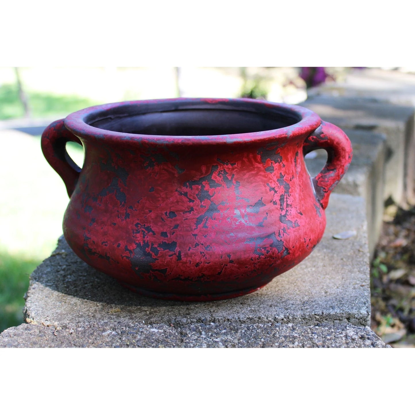Egyptian Era Terracotta Planter in Blue,Green, Red, Purple in 2 sizes