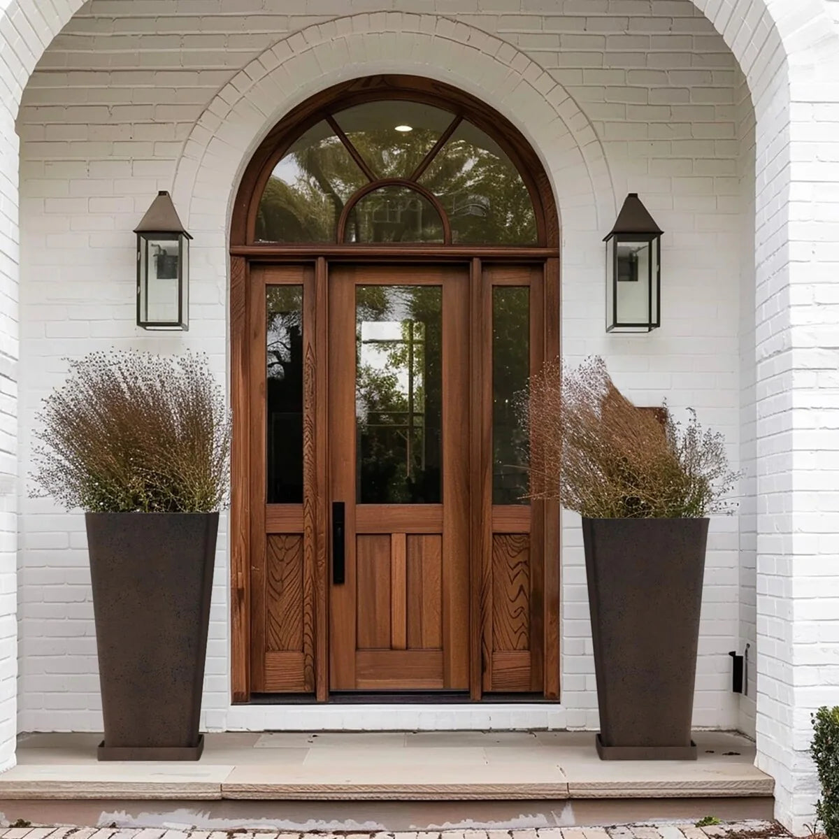 30 inch Tall Planters Set of 2, Indoor/Outdoor Rectanglar Large Planters,V Shaped Taper Planters for Front Door