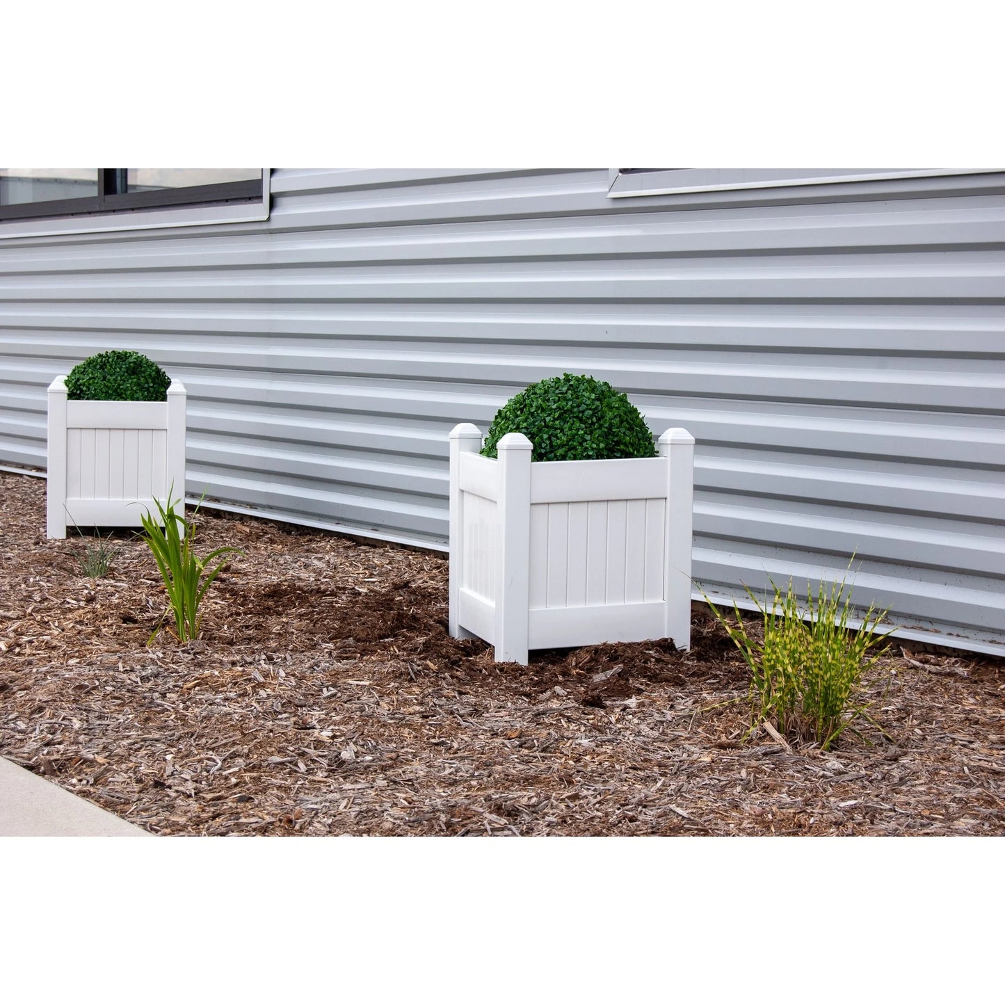 DuraTrel Providence White PVC 14.5" x14.5" x17" Planter