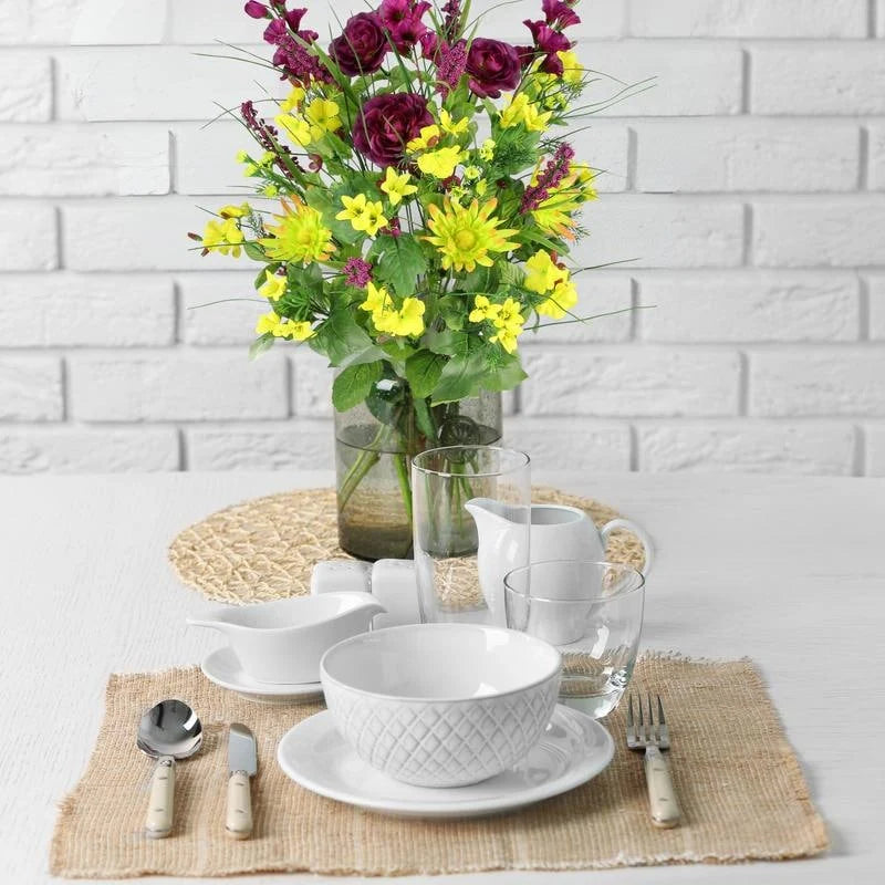 Artificial Silk Dahlia, Morning Glory, and Ranunculus 30-stem Bush