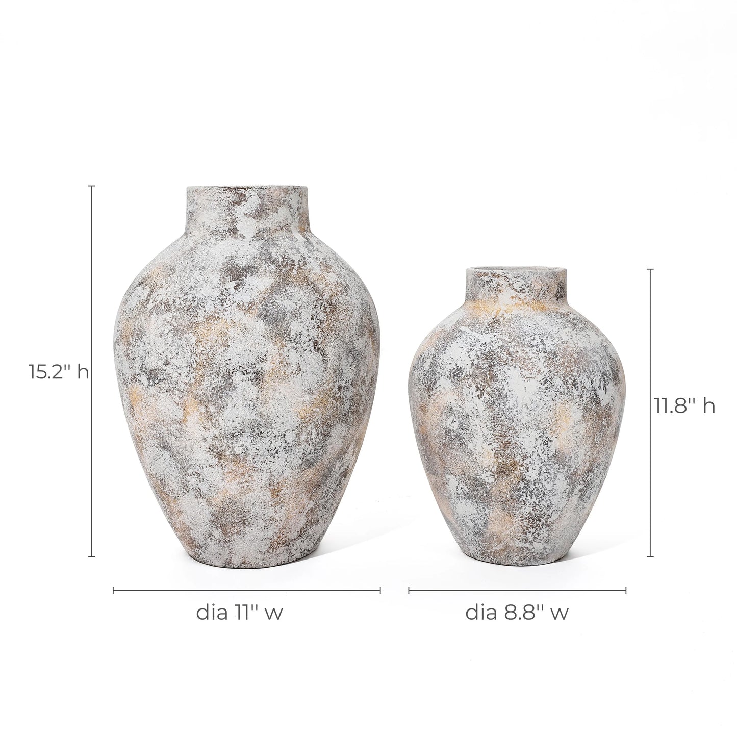 Marbled White Tall Round Stoneware Vase (Single)
