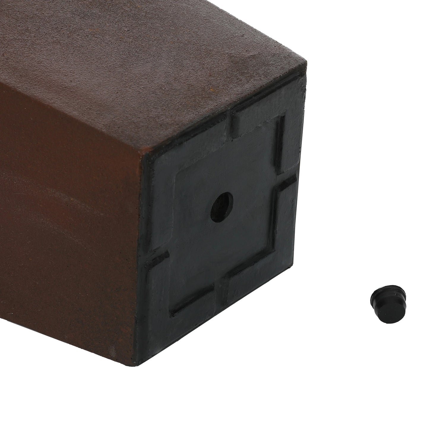 Rustic Brown MgO Tall Tapered Planter with Drainage Hole and Plug - 24.2" H