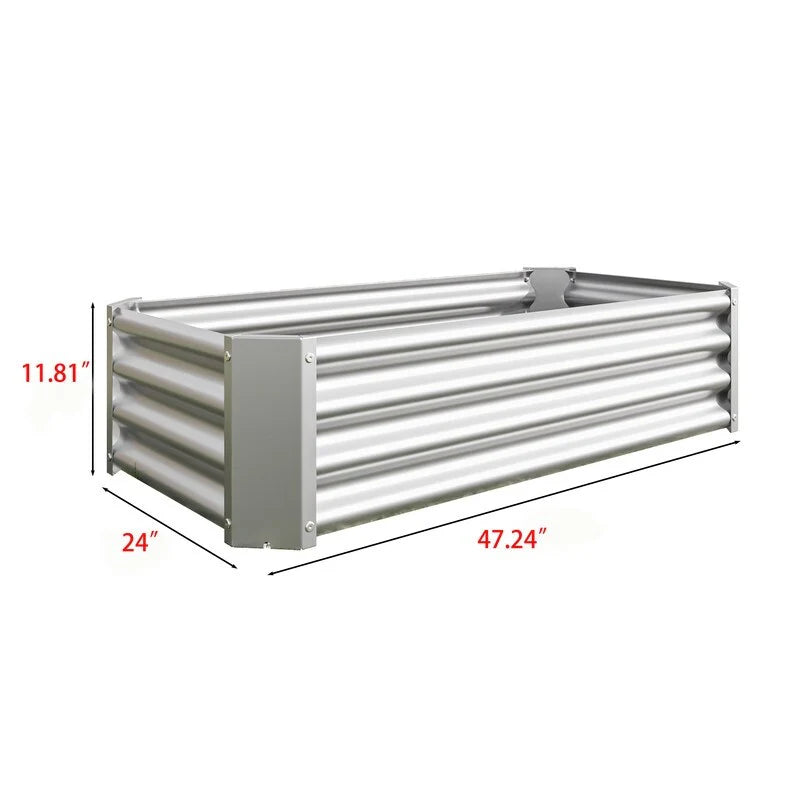 Metal Raised Garden Bed Outdoor Rectangle Planter Box for Gardening