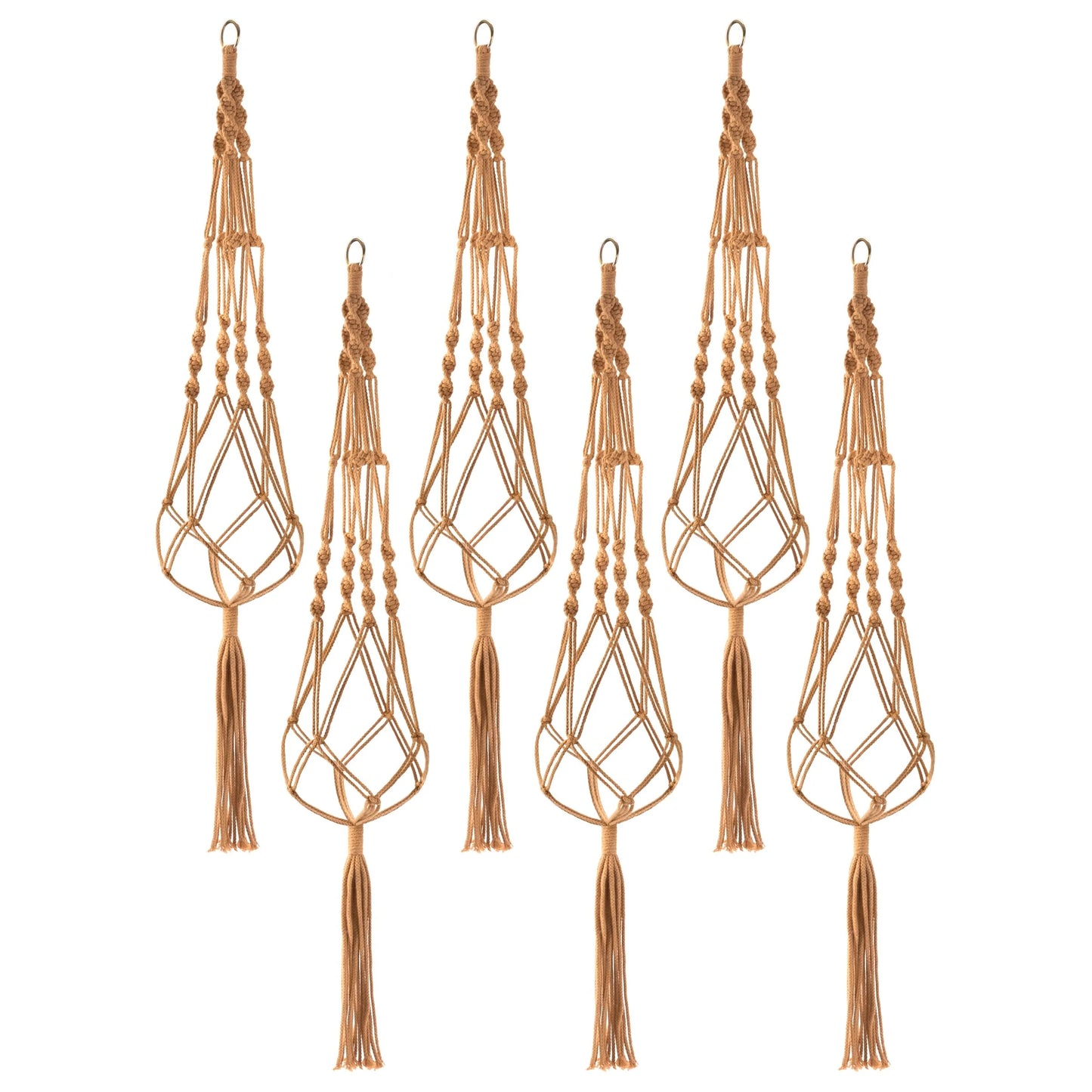 Macrame Plant Hanger (4, 6, 8 Pack) Indoor Outdoor Hanging Plant Pots Cotton Rope, Elegant for Home, Patio, Garden