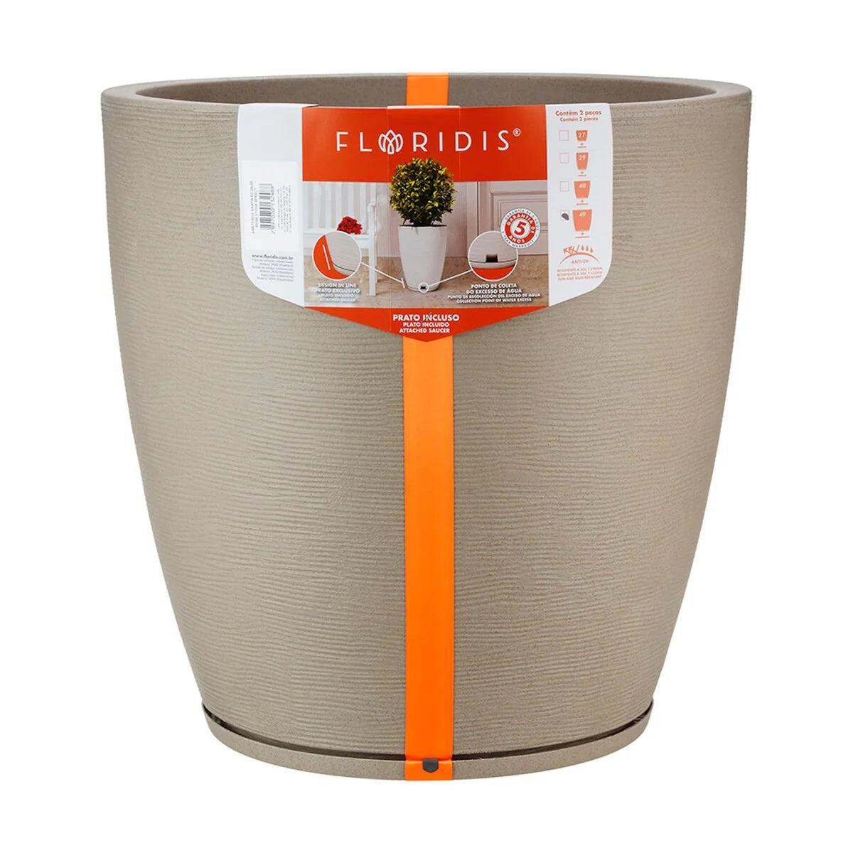 Floridis Amsterdan X-Large Planter Bowl - 21.65 inches high x 21.65 inch diameter