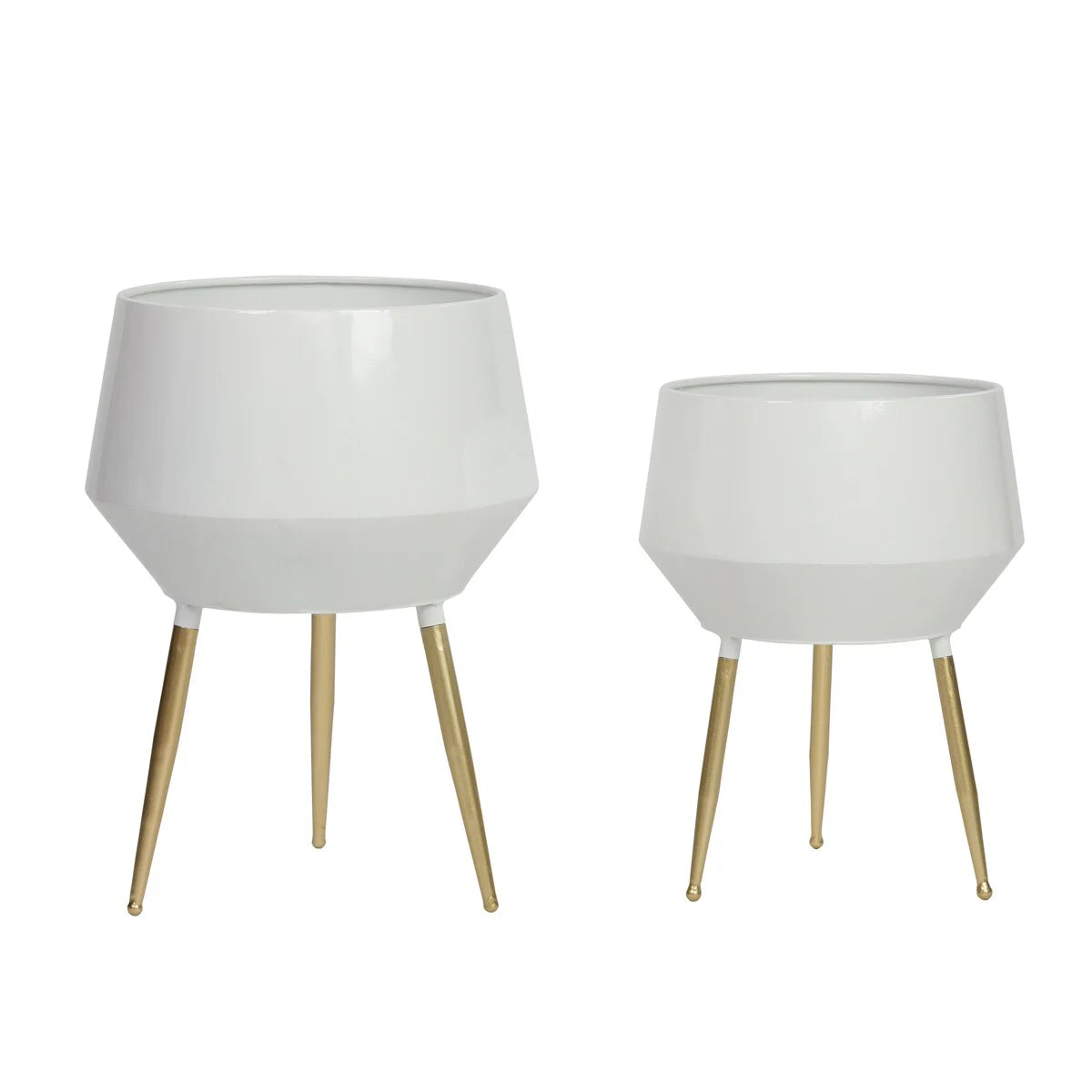 Huxley Mid Century Modern Planters - White (Set of 2)