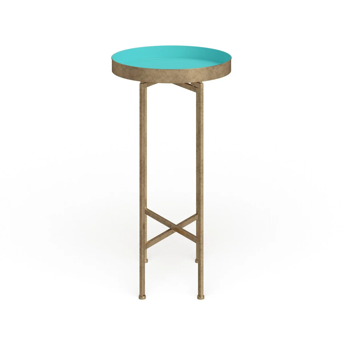 Kate and Laurel Celia Round Foldable Metal Accent Table - 14x14x26