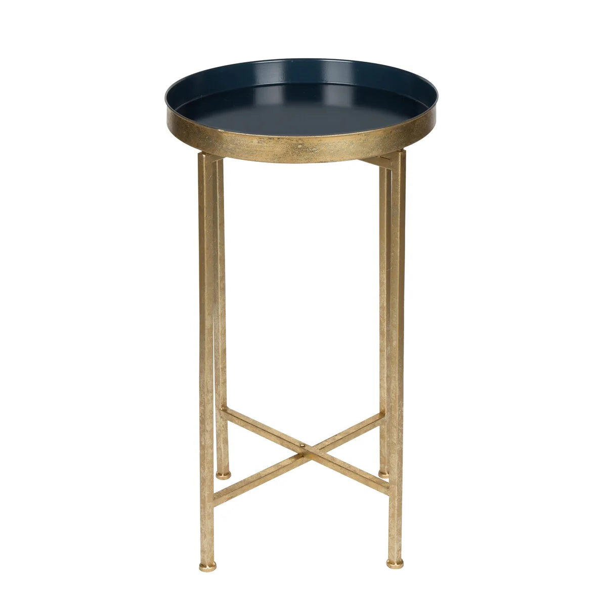 Kate and Laurel Celia Round Foldable Metal Accent Table - 14x14x26