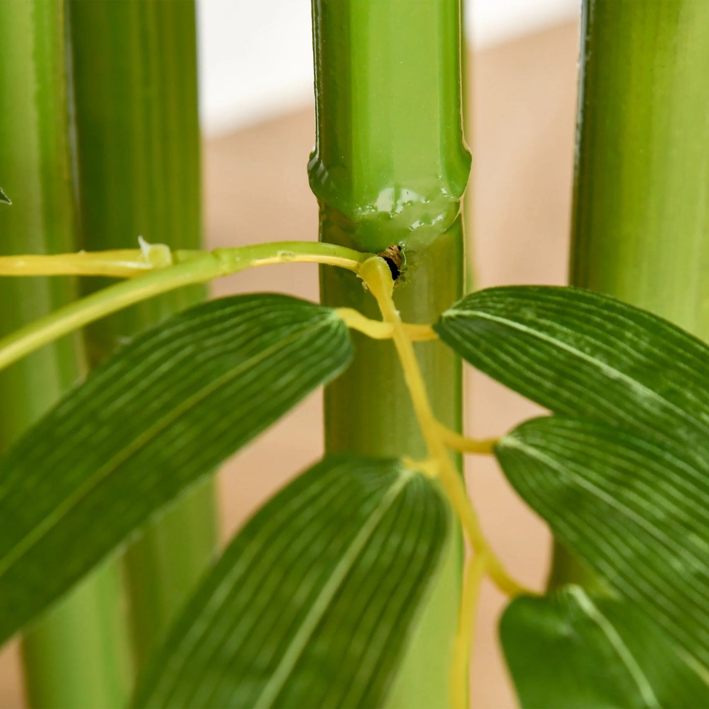 HOMCOM 4.5FT Artificial Bamboo Tree Faux Decorative Plant in Nursery Pot for Indoor Outdoor Décor - 6.75" x 6.75" x 55"