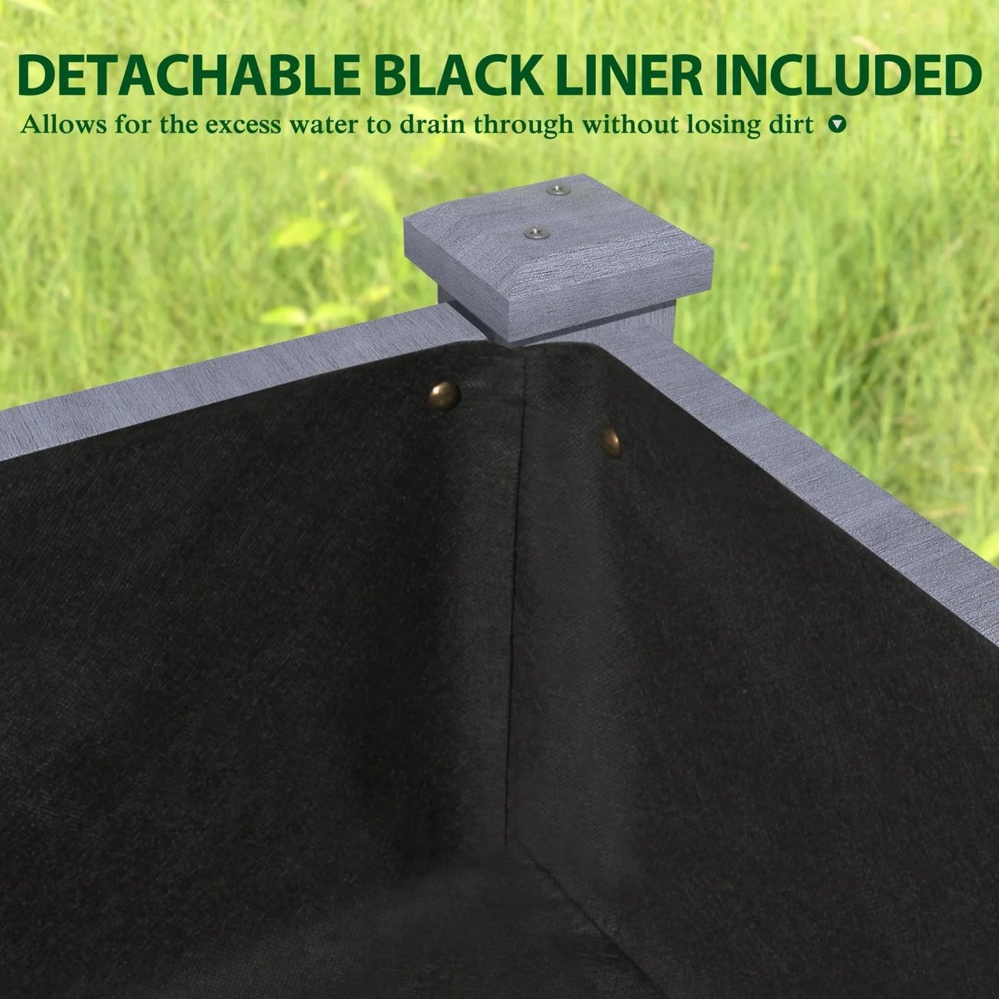 VEIKOUS Wood Raised Garden Bed Elevated Planter Box with Drainage Holes - 46.8''W x 22.4''D x 30.3''H