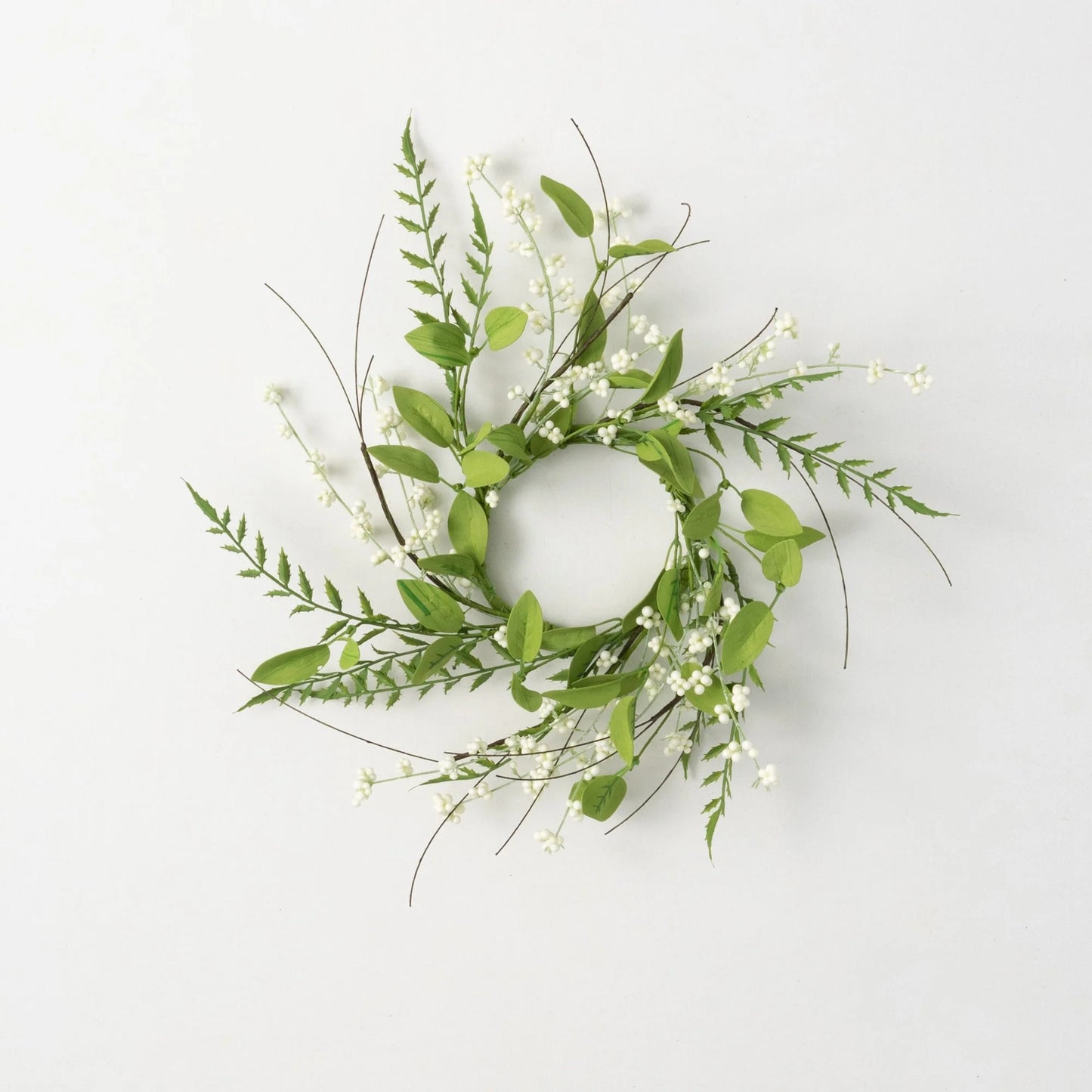 Sullivans Artificial Lush Leaf and Berry Wreath; Green
