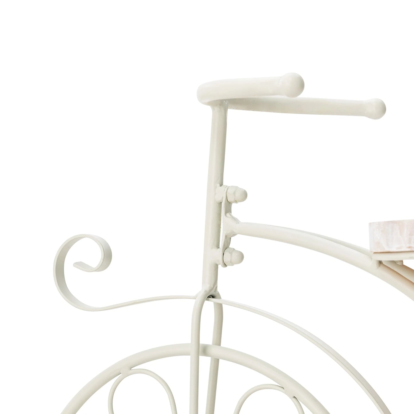 Glitzhome 24"L Spring Metal Tricycle Planter Stands Flower Pot Cart with Wood Trays
