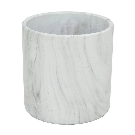White Marble 8-inch Flower Pot