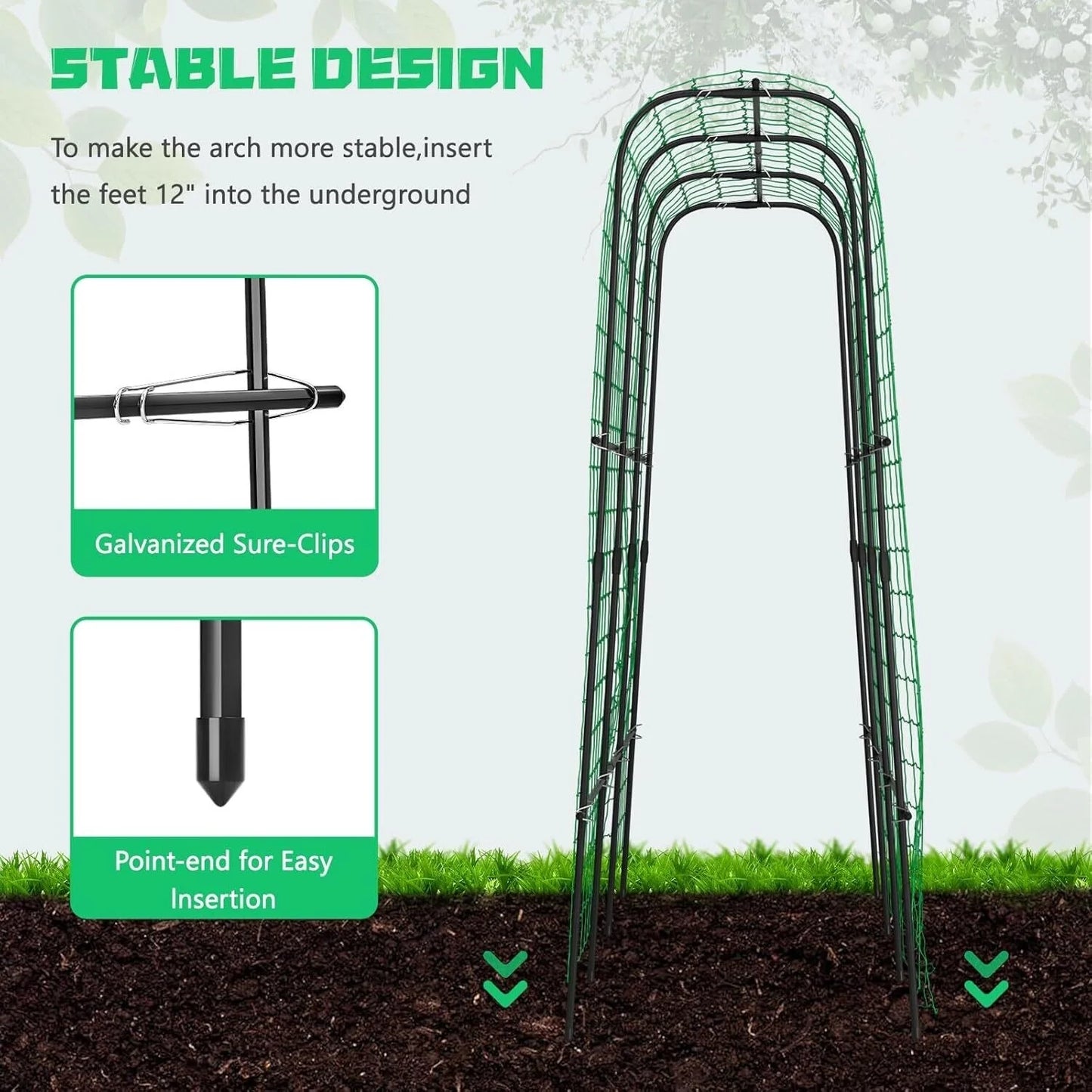 DoCred Garden Trellis for Climbing Plants, Outdoor Metal Trellis