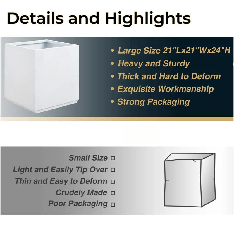 Metallic Heavy Planter for Outdoor Plants Tall and Long Metal Divider Planter Box