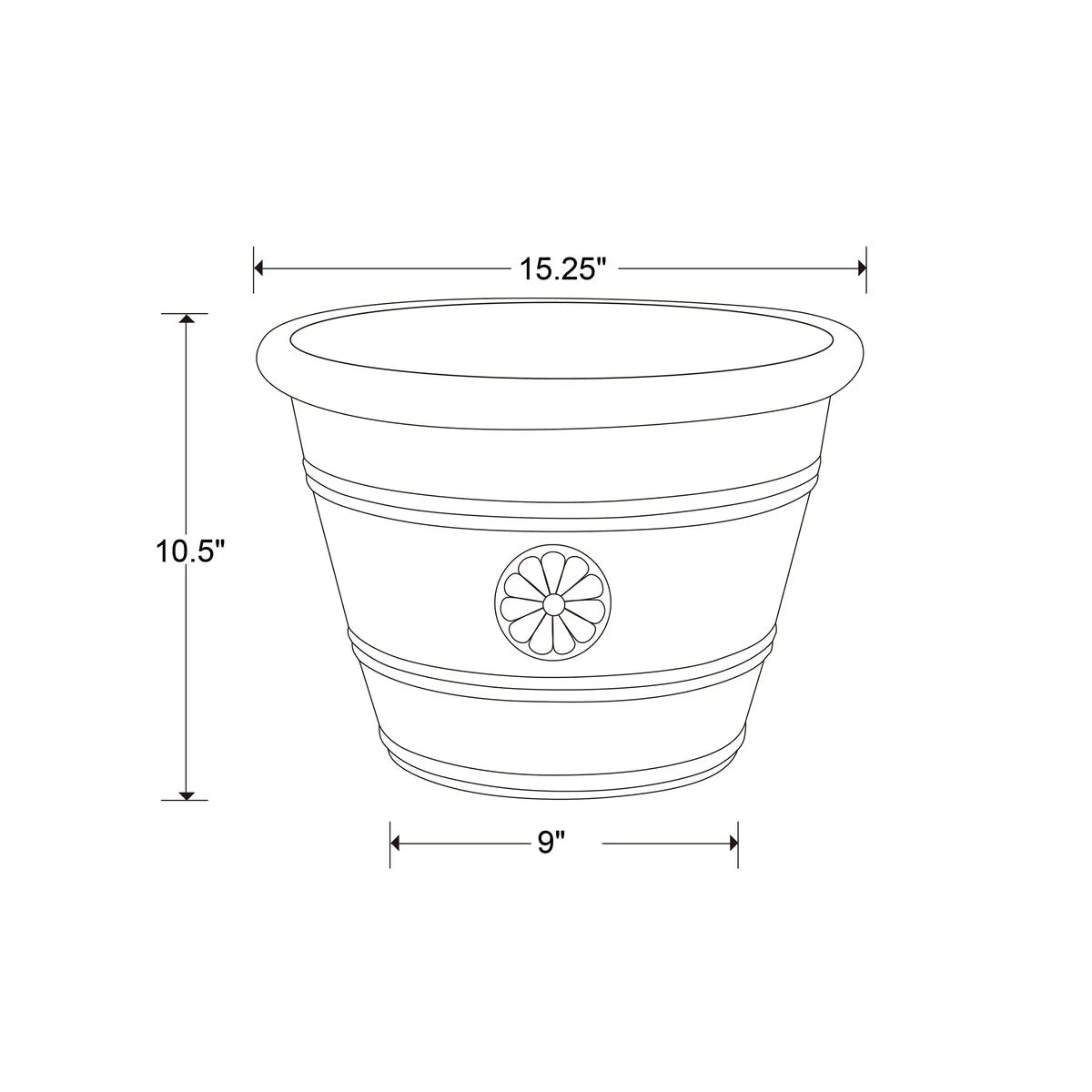 Southern Patio Modesto Handcrafted Composite Planter