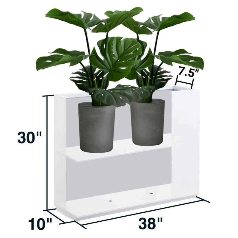 Metallic Heavy Planter for Outdoor Plants, 38Lx10Wx30H Inches Tall and Long Metal Divider Planter Box - 38"x30"x10"