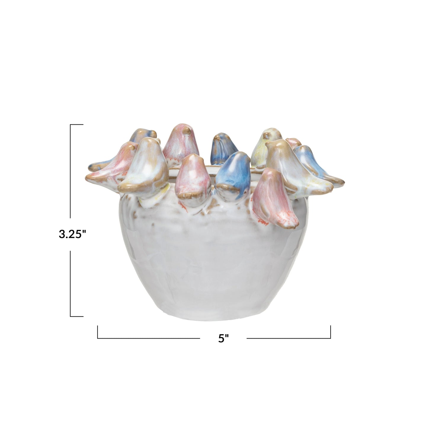 Decorative Stoneware Planter on Rim