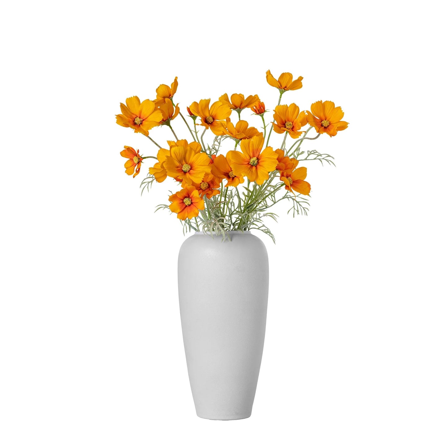 Orange Silk Decorative Artificial Cosmos Faux Flowers