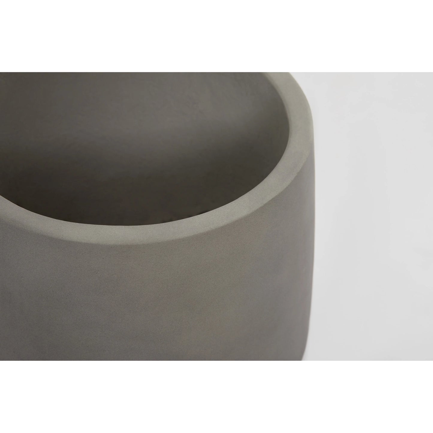 Indoor/Outdoor Large Minimalist Light Cement/ Concrete Lightweight Round Planter Pot - 15, 11 in