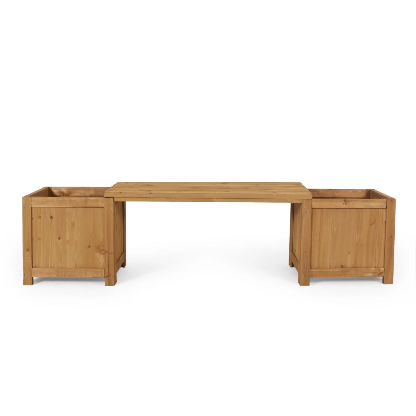 Elina Outdoor Fir Wood Outdoor Planter Bench by Christopher Knight Home
