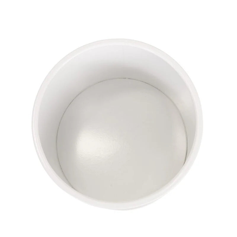 Raya White Indoor Metal Pot Planter With Loki Black Metal Base Set - 12"H x 9.5"W x 9.5"D