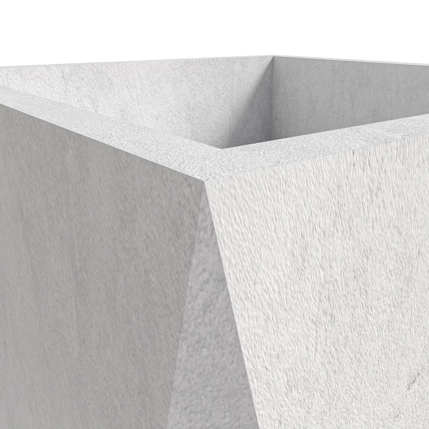 Aloe Fiberstone & MGO Clay Tapered Square Durable Planter, Indoor/Outdoor Weather Resistant Pot with Drainage, Yard Porch Decor