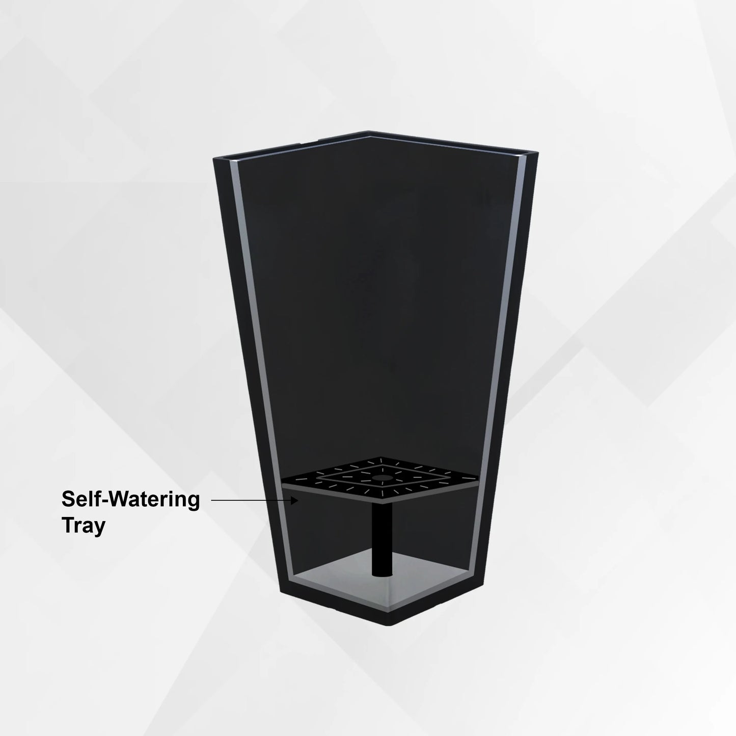 XBrand Modern Square Tapered Planter – 28" or 30" Tall, Indoor & Outdoor Use