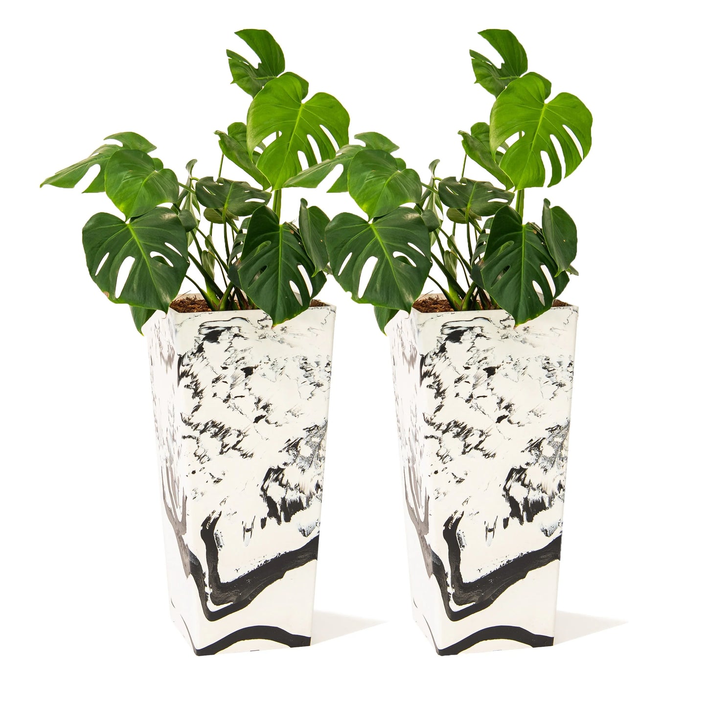 XBrand Modern 28-Inch Tall Square Modern Tapered Indoor & Outdoor Planter