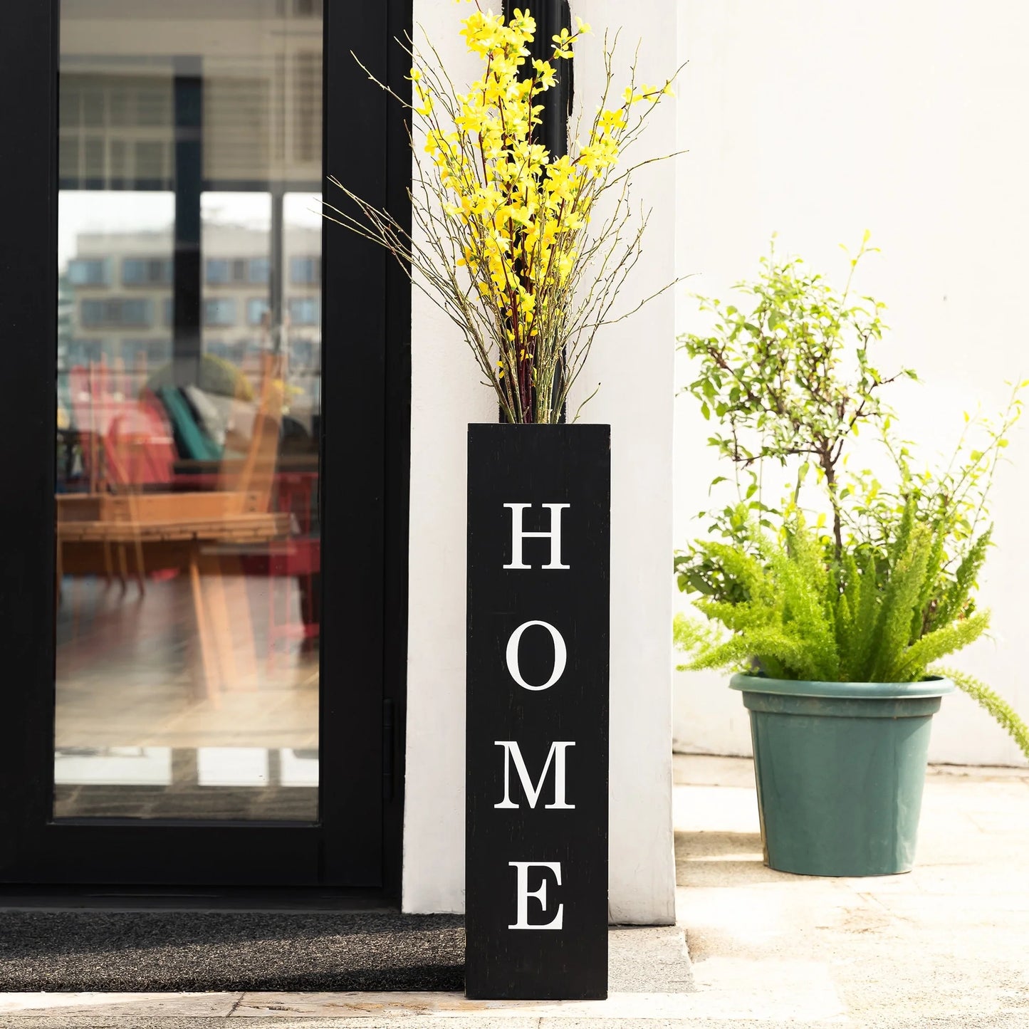 Glitzhome 30"H Rustic Welcome & Home or Welcome & Porch Double Sided Wooden Planter Sign Front Door Decor(2025 Quality-upgraded)