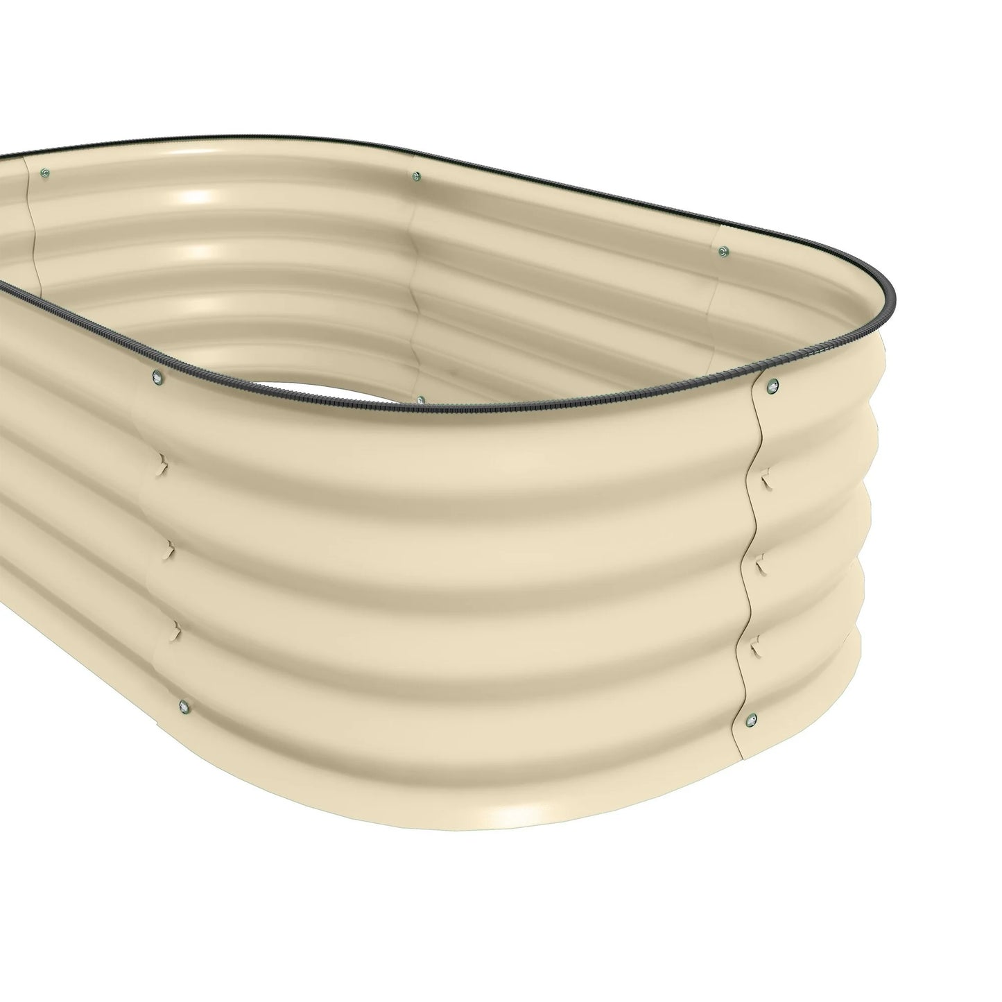 Outsunny 3.4' x 2' x 1' Galvanized Raised Garden Bed Kit, Outdoor Metal Elevated Planter Box with Safety Edging