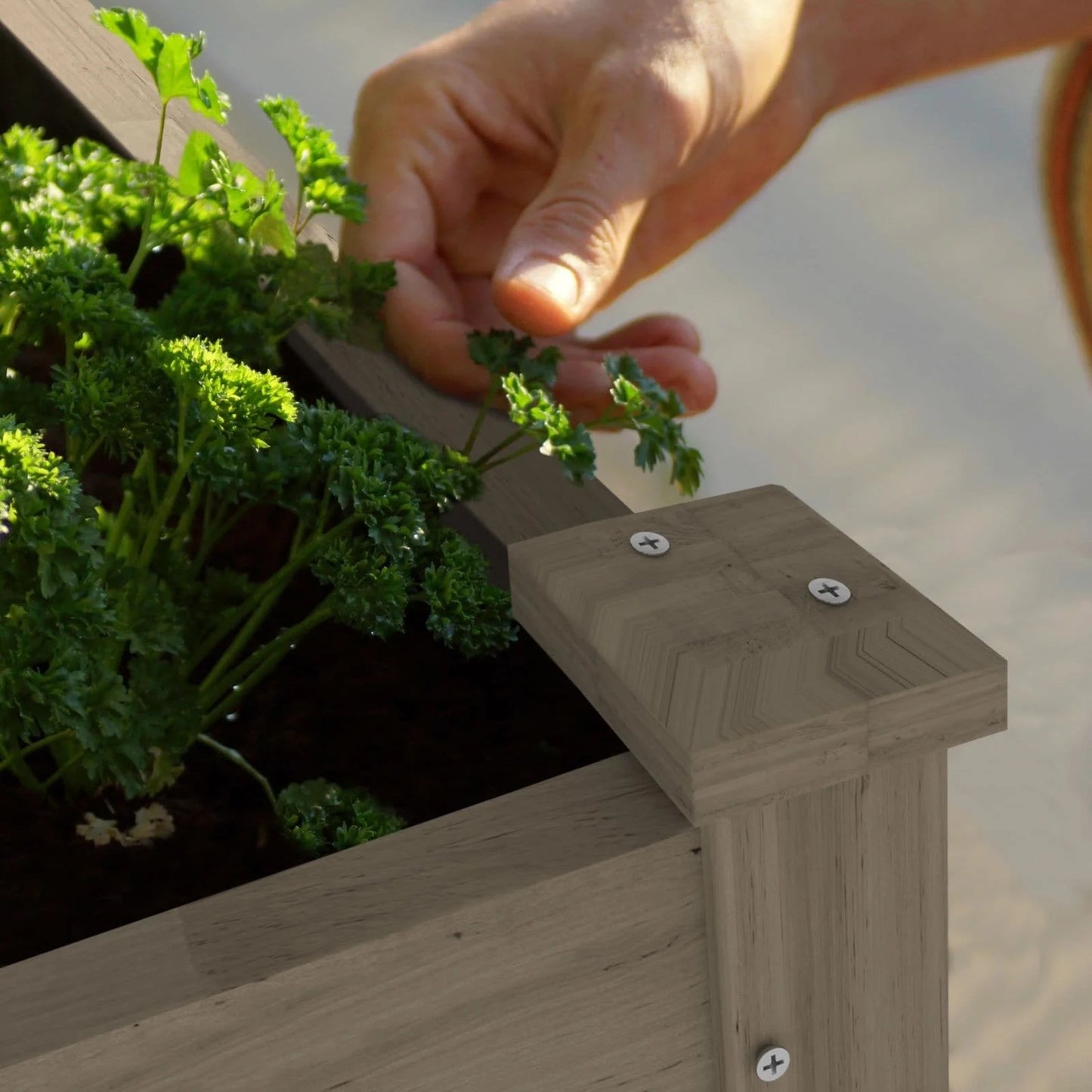 VEIKOUS Wood Raised Garden Bed Elevated Planter Box with Drainage Holes - 46.8''W x 22.4''D x 30.3''H