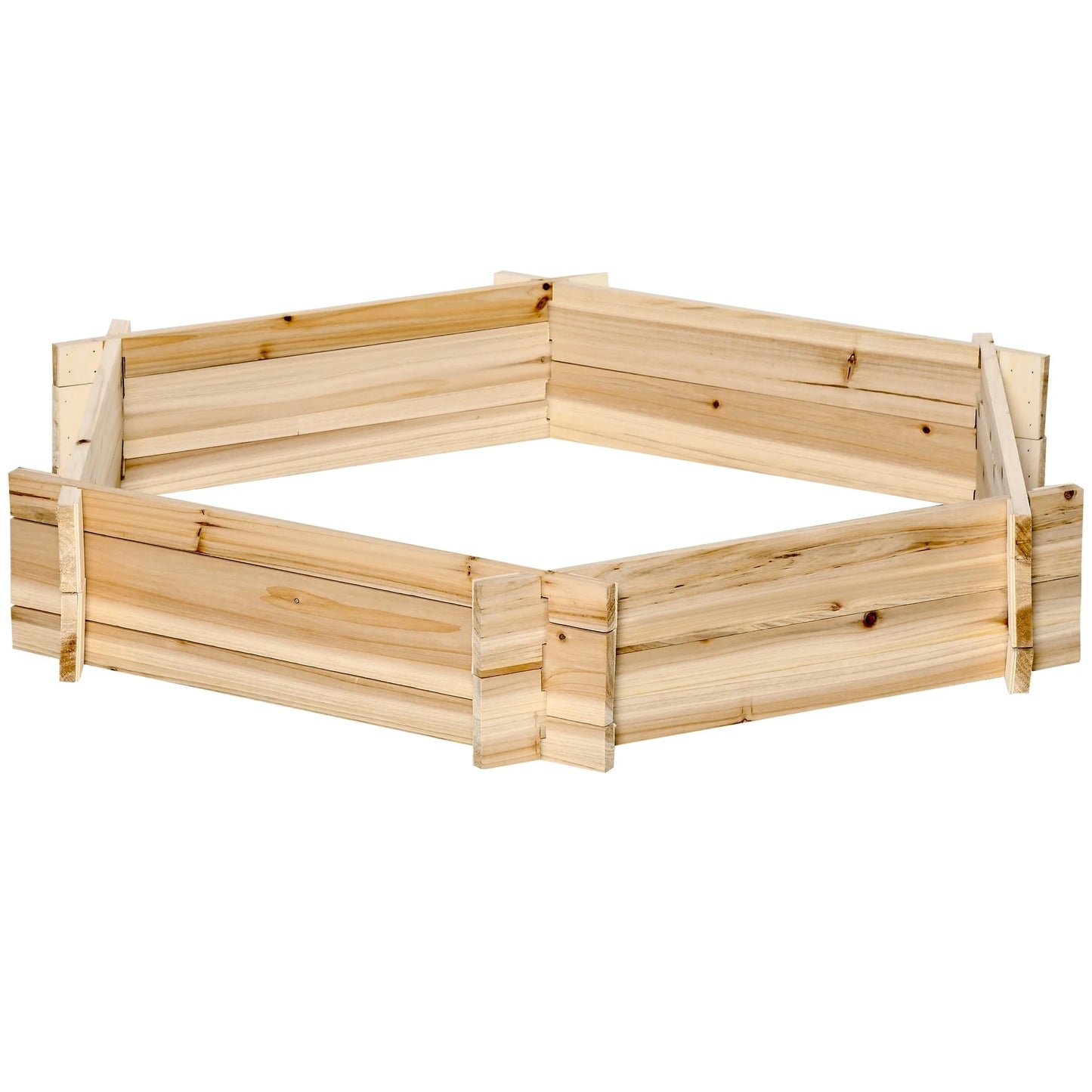 Outsunny 39'' x 36'' Screwless Raised Garden Bed, Hexagon Planter Box, Easy DIY Herb Garden for Vegetables Flowers